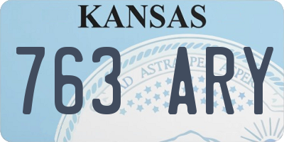 KS license plate 763ARY