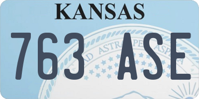 KS license plate 763ASE