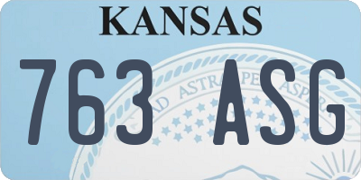 KS license plate 763ASG