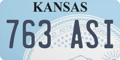 KS license plate 763ASI