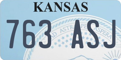 KS license plate 763ASJ