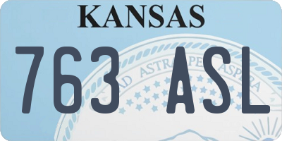 KS license plate 763ASL