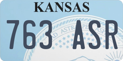 KS license plate 763ASR
