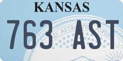 KS license plate 763AST