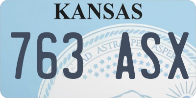 KS license plate 763ASX