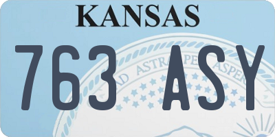 KS license plate 763ASY