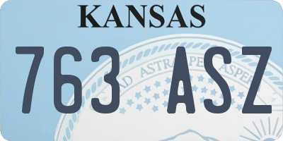 KS license plate 763ASZ
