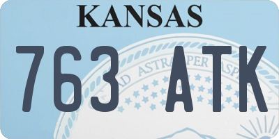 KS license plate 763ATK