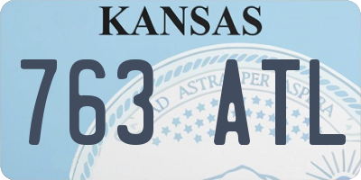 KS license plate 763ATL