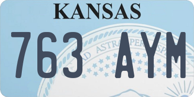 KS license plate 763AYM