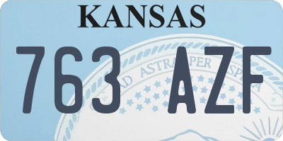 KS license plate 763AZF