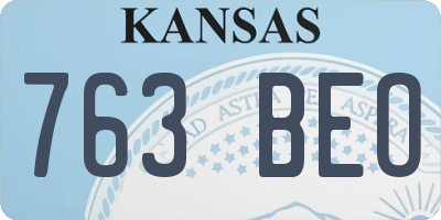 KS license plate 763BEO