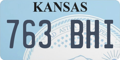KS license plate 763BHI