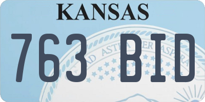 KS license plate 763BID