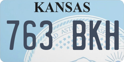 KS license plate 763BKH