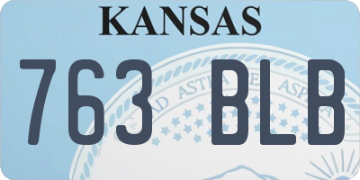 KS license plate 763BLB