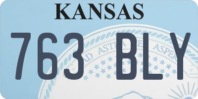 KS license plate 763BLY