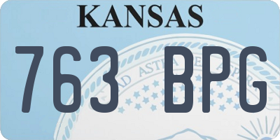 KS license plate 763BPG