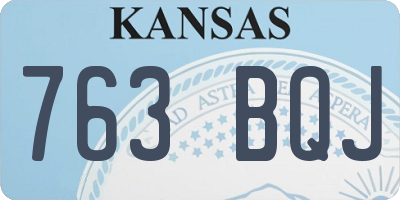 KS license plate 763BQJ