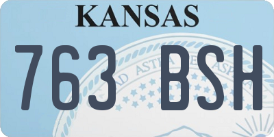 KS license plate 763BSH