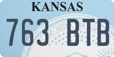 KS license plate 763BTB