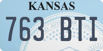 KS license plate 763BTI