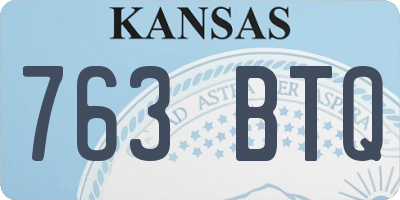 KS license plate 763BTQ