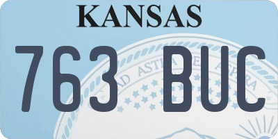 KS license plate 763BUC
