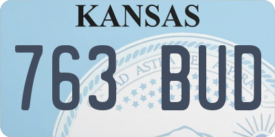 KS license plate 763BUD