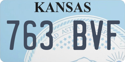 KS license plate 763BVF