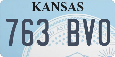 KS license plate 763BVO