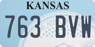 KS license plate 763BVW