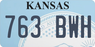 KS license plate 763BWH