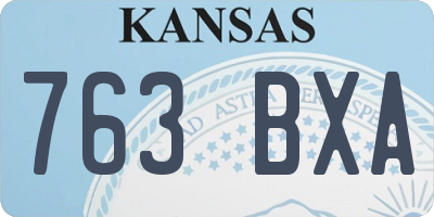 KS license plate 763BXA