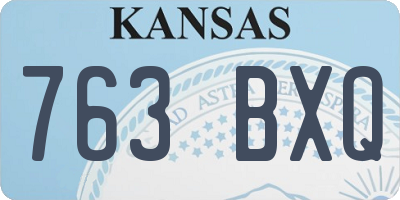 KS license plate 763BXQ