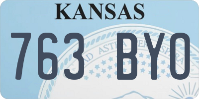 KS license plate 763BYO