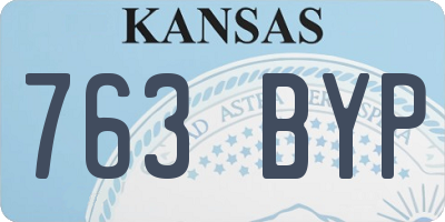 KS license plate 763BYP