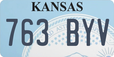 KS license plate 763BYV