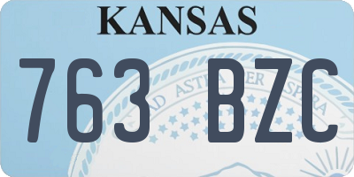 KS license plate 763BZC