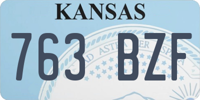 KS license plate 763BZF
