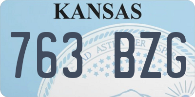 KS license plate 763BZG