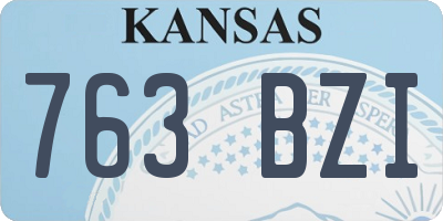 KS license plate 763BZI