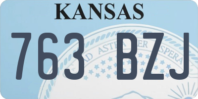 KS license plate 763BZJ