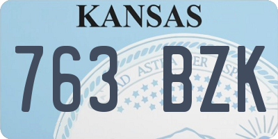 KS license plate 763BZK
