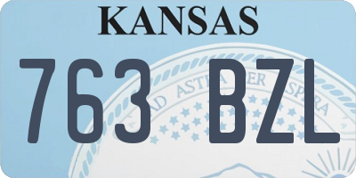 KS license plate 763BZL