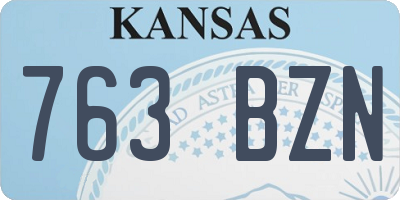 KS license plate 763BZN