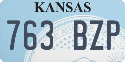 KS license plate 763BZP