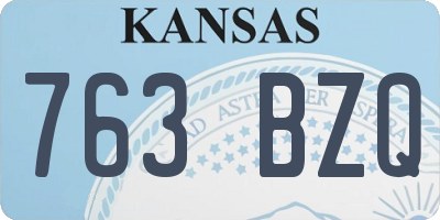 KS license plate 763BZQ