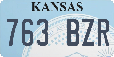 KS license plate 763BZR