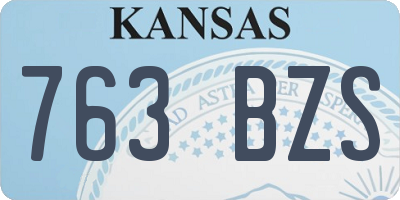 KS license plate 763BZS